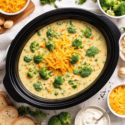 Image of Broccoli Cheese Soup in the Crock Pot