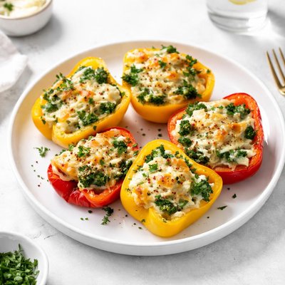 Image of Broccoli Cheese Stuffed Bell Peppers