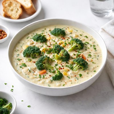 Image of Broccoli Chowder with Vegetarian Options