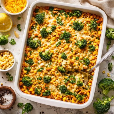 Image of Broccoli Corn Cheese Casserole