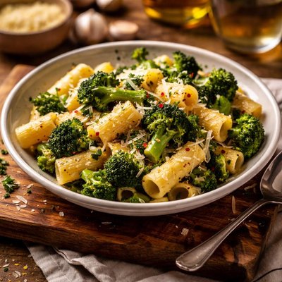 Image of Broccoli Garlic and Rigatoni for Two