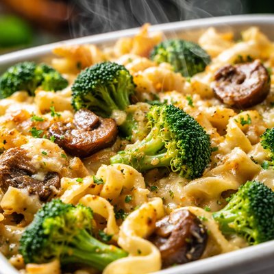 Image of Broccoli Mushroom Noodle Casserole