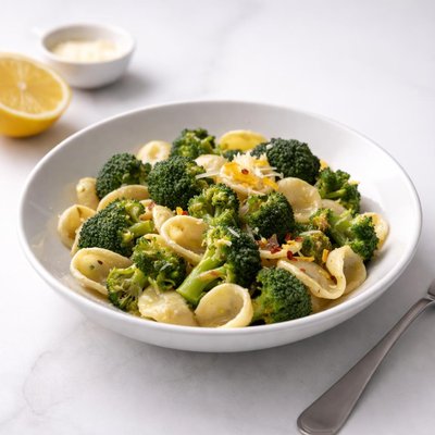 Image of Broccoli Pasta and Lemon Soup