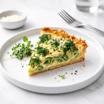 Image of Broccoli Quiche in Potato Crust