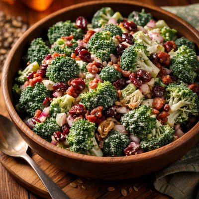 Image of Broccoli Sour Cream and Cranberry Salad