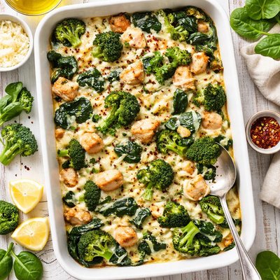 Image of Broccoli Spinach and Chicken Casserole