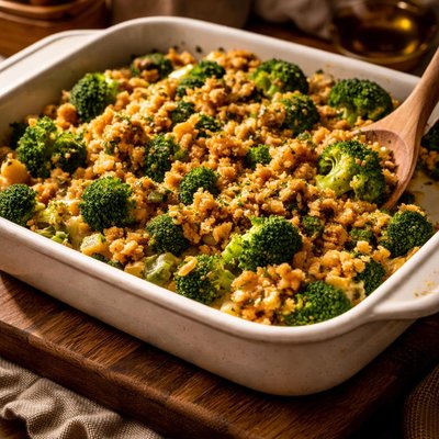 Image of Broccoli Topped with Stuffing Casserole