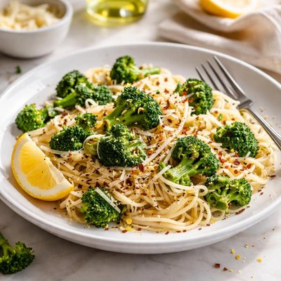 Image of Broccoli with Angel Hair Pasta