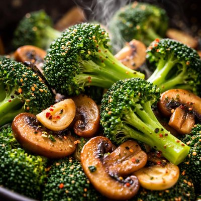 Image of Broccoli with Garlic and Mushrooms