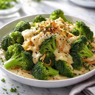 Image of Broccoli with Onion Cheese Sauce