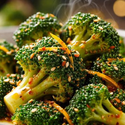 Image of Broccoli with Orange Sesame Sauce