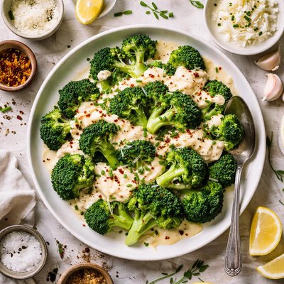 Image of Broccoli with Two Cheese Horseradish Sauce