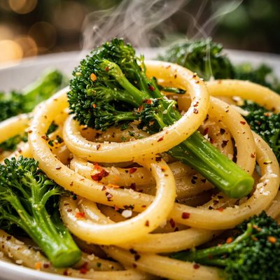 Image of Broccolini and Bucatini