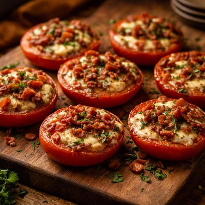 Image of Broiled Blue Cheese and Bacon Tomatoes