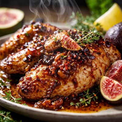 Image of Broiled Chicken with Fig Sauce