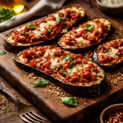 Image of Broiled Eggplant with Tomato Sauce