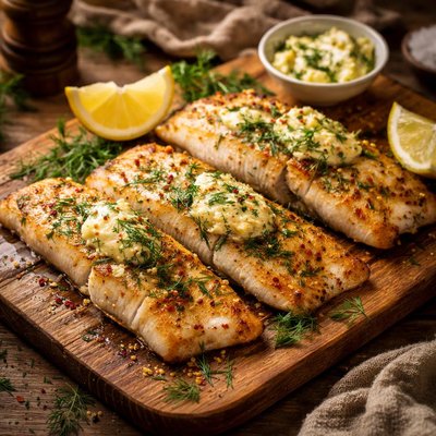 Image of Broiled Fish with Dill Butter