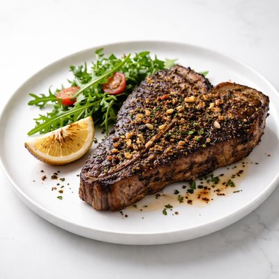 Image of Broiled Garlic and Pepper T Bone Ala Elswet