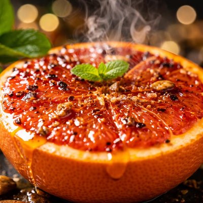 Image of Broiled Grapefruit with Honey Vanilla Cardamom