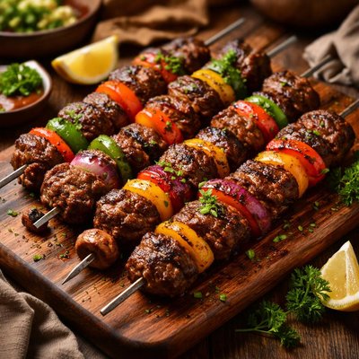 Image of Broiled Marinated Beef Kabobs