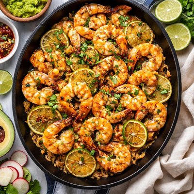 Image of Broiled Mexican Style Shrimp with Garlic and Limes