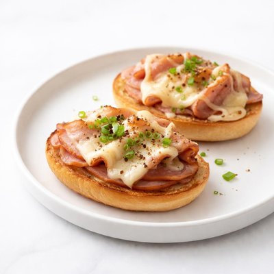 Image of Broiled Open Face Ham Buns