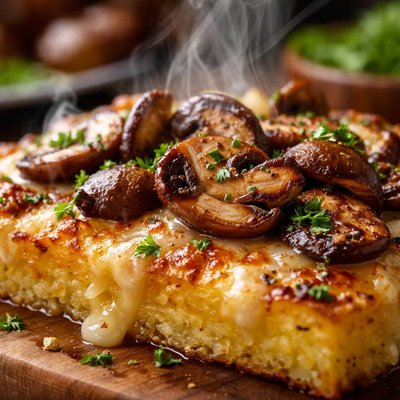 Image of Broiled Polenta with Mushrooms and Cheese