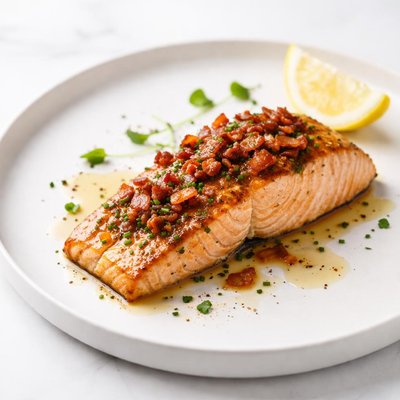 Image of Broiled Salmon with Bacon