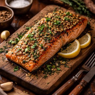 Image of Broiled Salmon with Herb Mustard Glaze