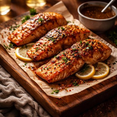 Image of Broiled Salmon with Honey Vermouth