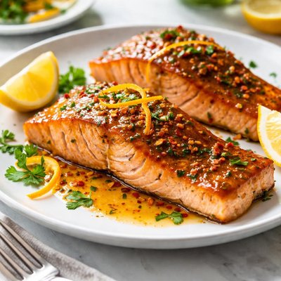Image of Broiled Salmon with Marmalade Dijon Glaze