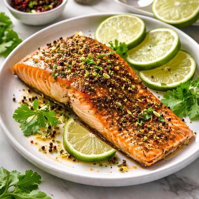 Image of Broiled Salmon with Peppercorn Lime Rub