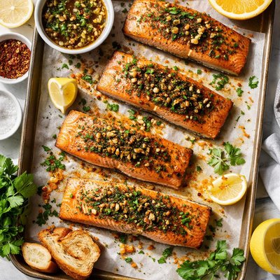 Image of Broiled Salmon with Spice Pomade Alton Brown