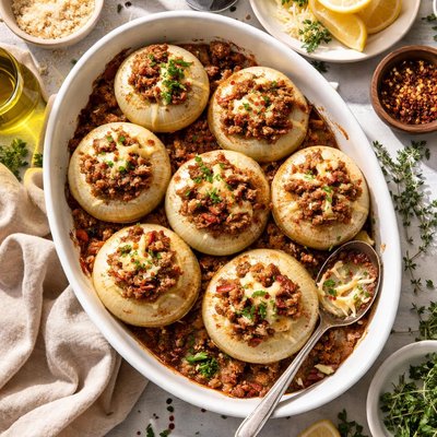 Image of Broiled Stuffed Onions