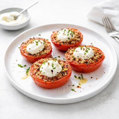 Image of Broiled Tomatoes with Sour Cream