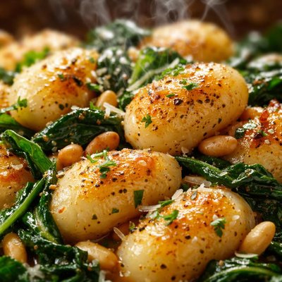 Image of Brown Butter Gnocchi with Spinach and Pine Nuts
