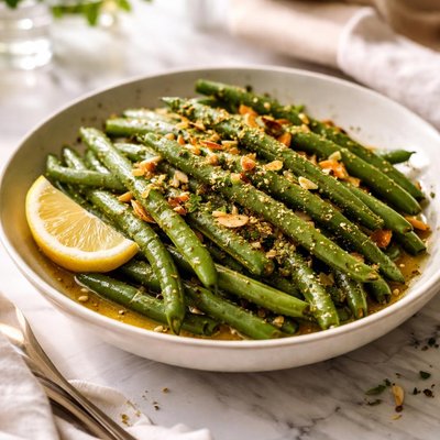 Image of Brown Butter Green Beans in the Microwave