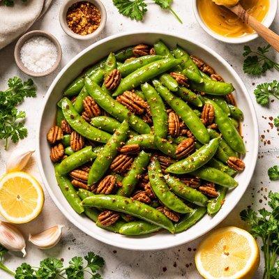Image of Brown Buttered Sugar Snap Peas with Pecans