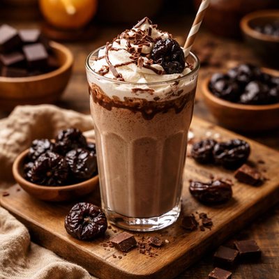 Image of Brown Cow Shake with Secret Ingredient Dried Prunes