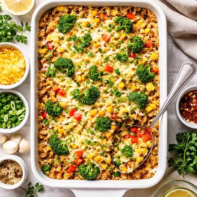 Image of Brown Rice and Cheese Casserole