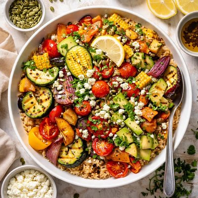 Image of Brown Rice and Grilled Vegetable Salad