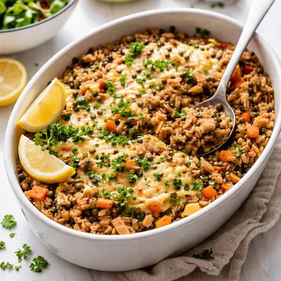 Image of Brown Rice and Lentil Casserole