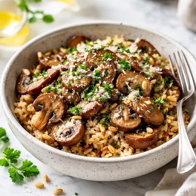 Image of Brown Rice and Mushrooms
