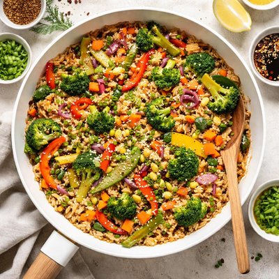 Image of Brown Rice and Vegetable Saute