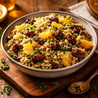 Image of Brown Rice Salad with Dates and Oranges