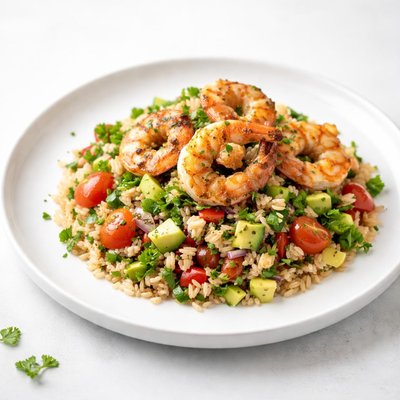 Image of Brown Rice Salad with Shrimp