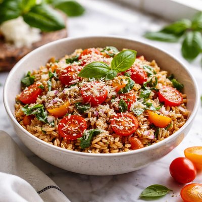 Image of Brown Rice Tomatoes Basil