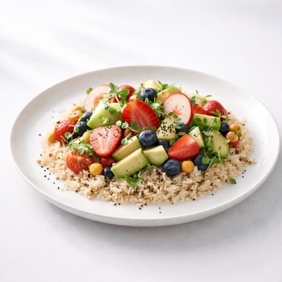 Image of Brown Rice with Fruits and Vegetables