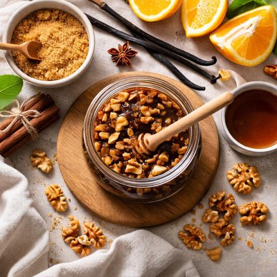 Image of Brown Sugar Syrup with Walnuts