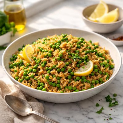 Image of Browned Rice with Peas